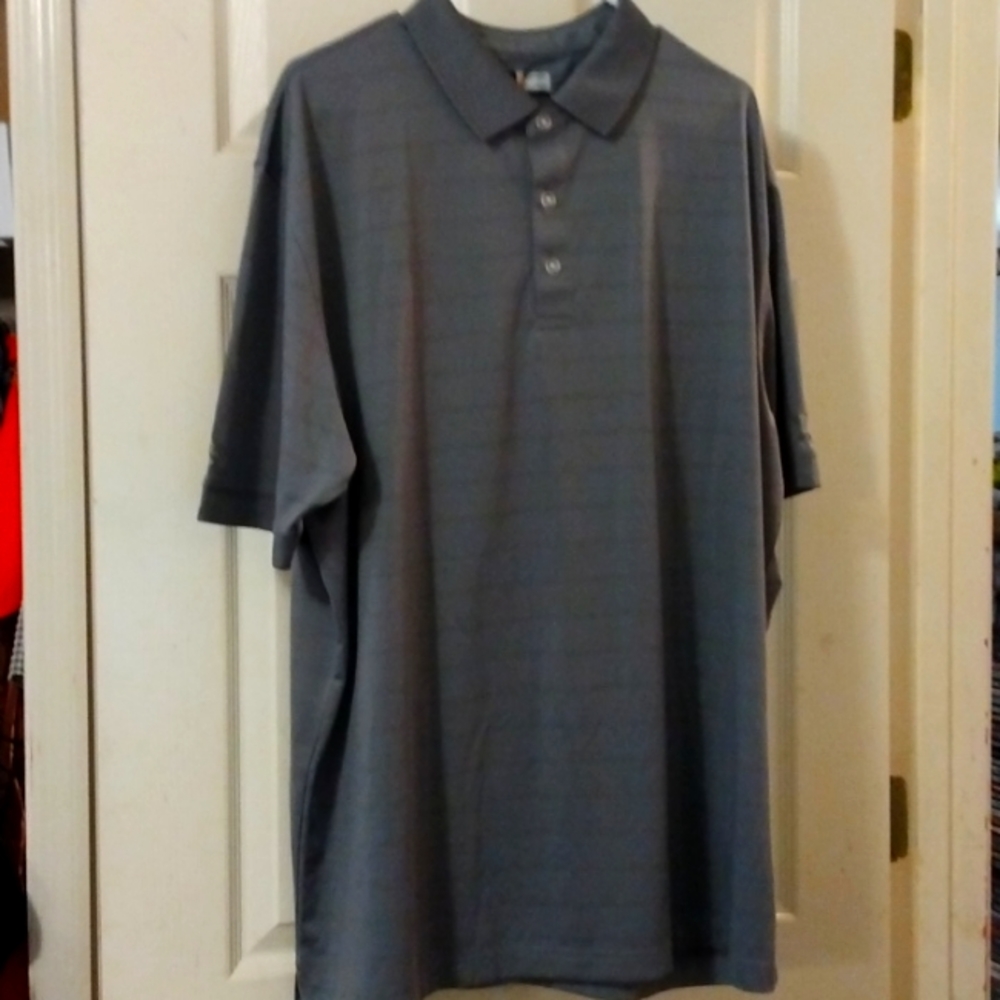 Men Gray Calloway Golf button crew Polo shirt size XXL EEG TTC